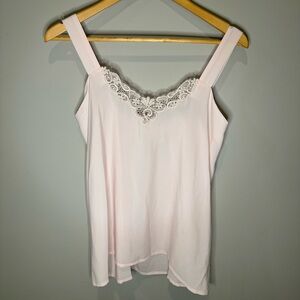 Elegant Vintage Yves St. Clair Cami with lace detail, pink, EUC‎